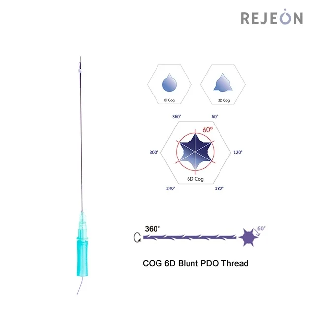 REJEON Pdo Cog 3d 6d 8d Thread Blunt W Cannula Needle Anti-aging Thread Lift Soft Beauty Skin Care Korea Pdo Threads for Face