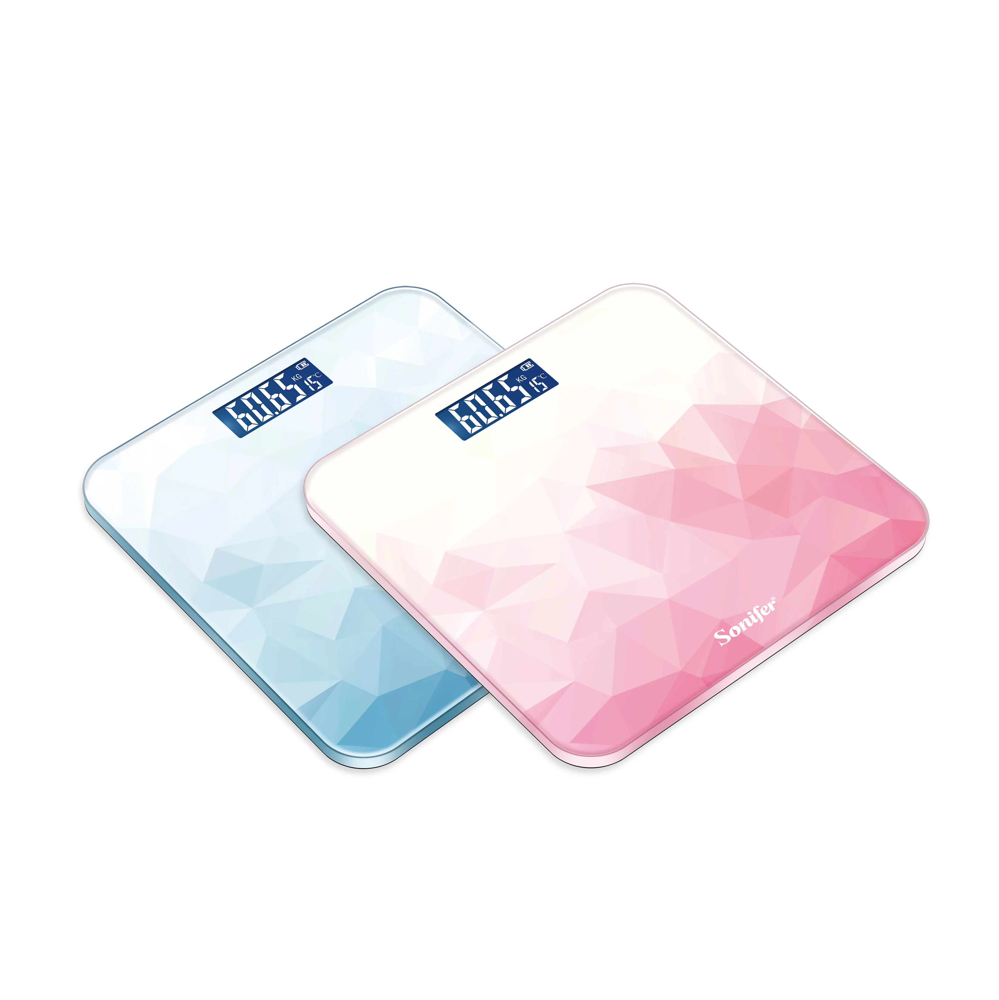 Sonifer SF-1909 Bathroom Digital Scale Crystal Pattern Girls Weight Scale LCD Display Glass Platform Electronic Body Scales