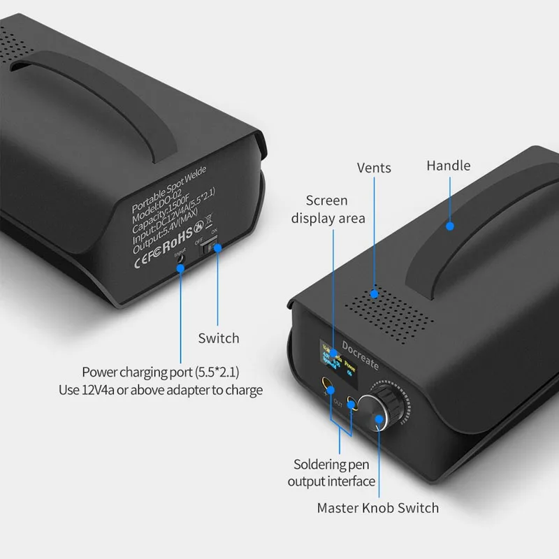 Farad Capacitor Battery Spot Welder 3000F 120 Gears Adjustable Capacitor Energy Storage Portable Spot Welder