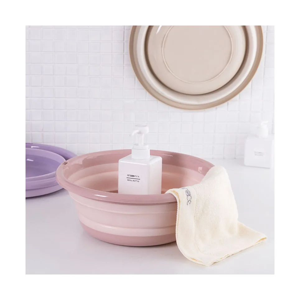 Foldable Wash Basket Water Round Plastic Folding Basin for Sale