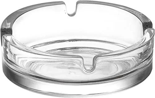 Glass Ashtrays, Round Ash Tray Whiskey Tray Clear Wooden Custom Qingdao Carton CLASSIC for Home Office 5000pcs Smoking Glass