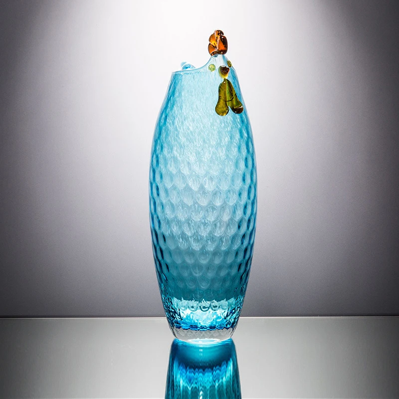 Ins Style Floral Flower Plant Bud Decorative Recycled Glass Vase for Wedding/Christmas