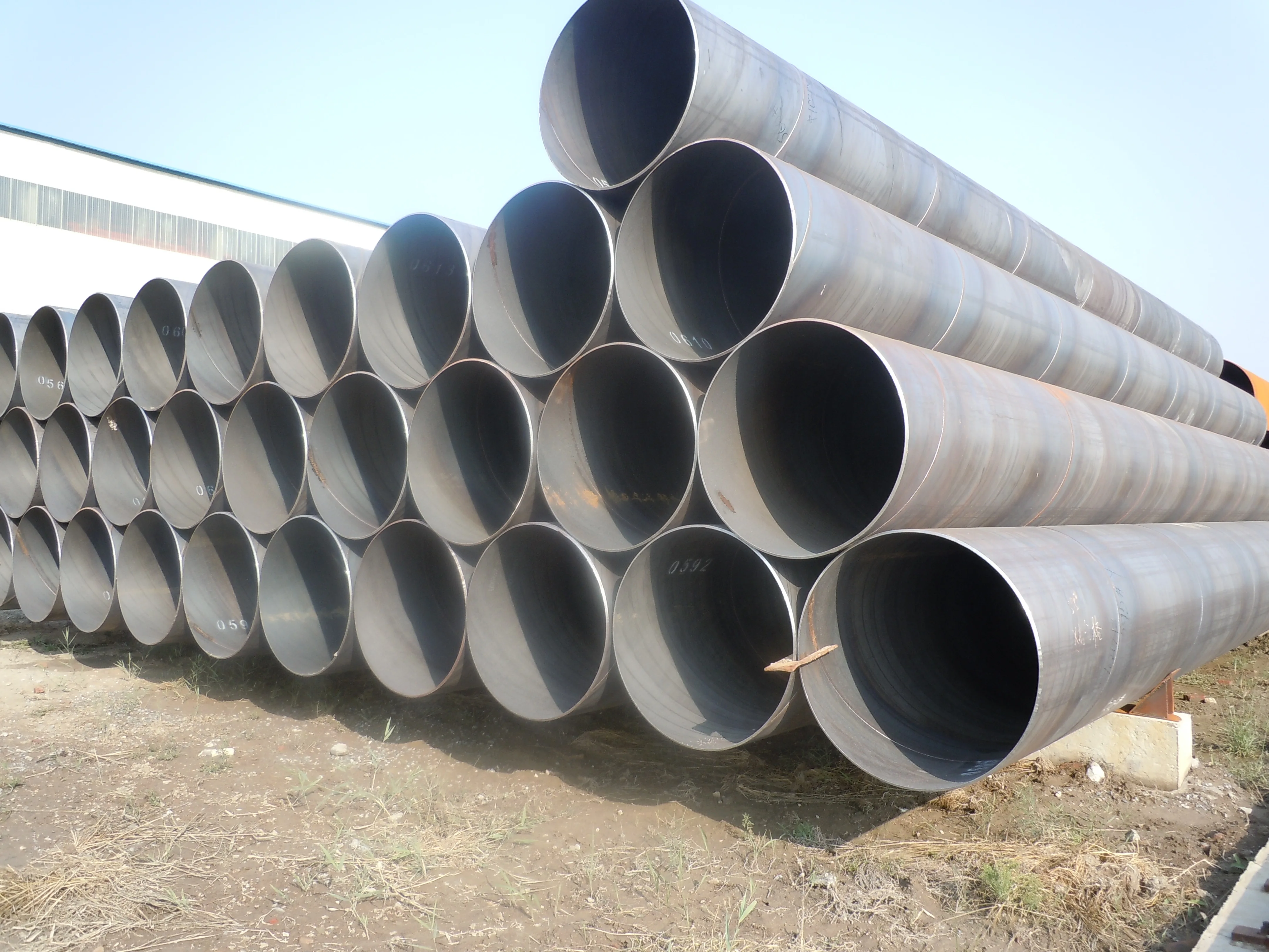 EN10025 S355 Construction Used Black Spiral Carbon Welded SSAW Steel Pipes