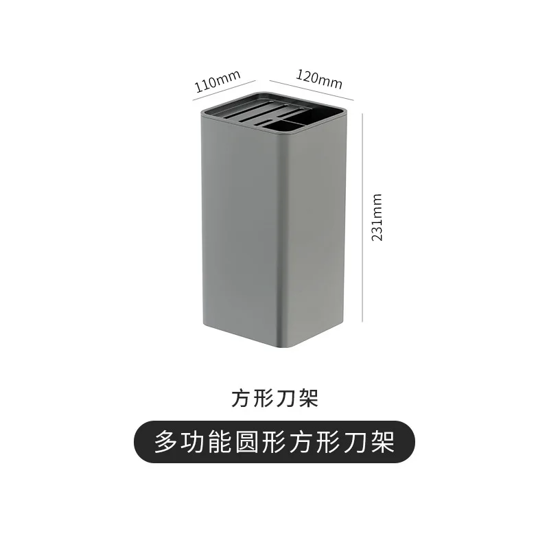 Multi-functional grey Kitchen Knife Organizer Countertop Space Saver Knife Storage Stand plastic knife block holder