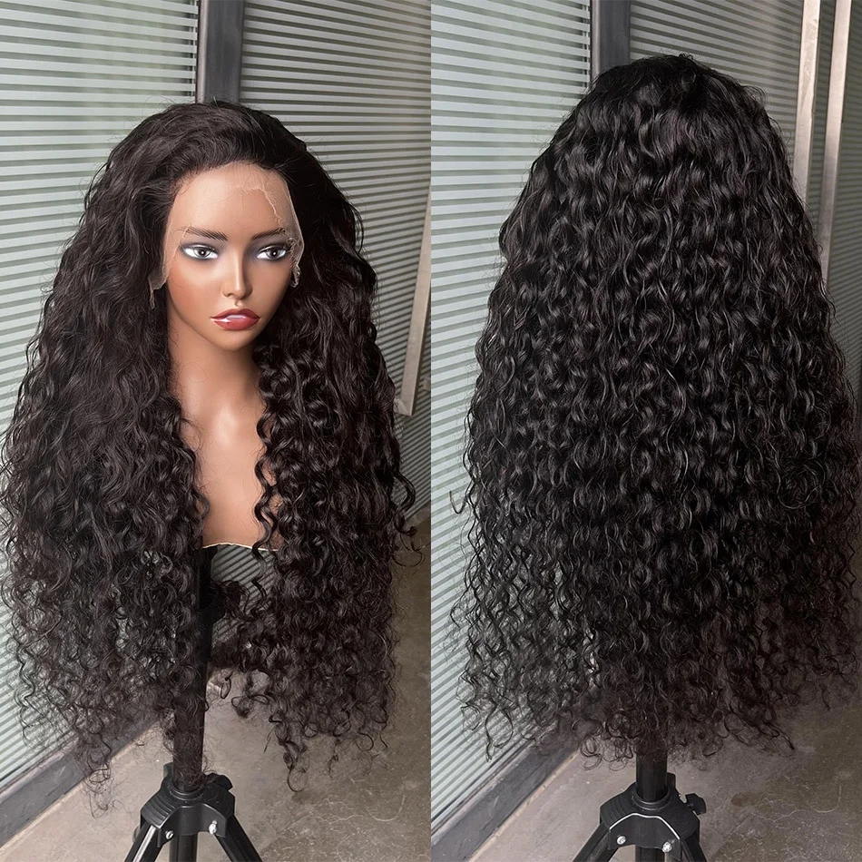 Luxury Human Hair Wigs Curly Water Wave Silk Base Vietnam Hair 200 Density 13x4 Hd Lace Bouncy Wig