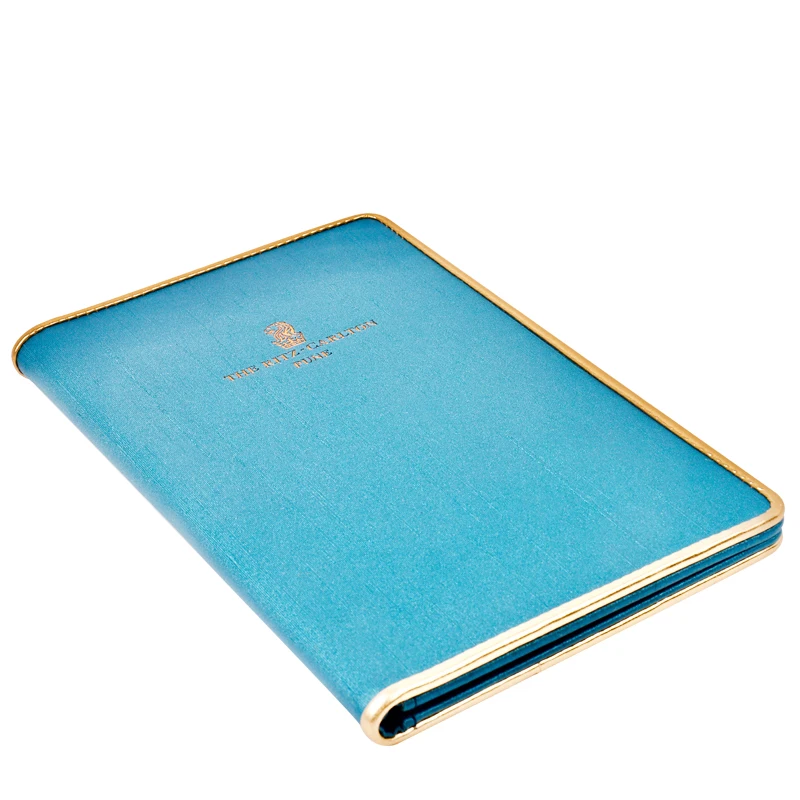 office hotel conference custom logo pu leather clothes a4 ring binder file folder, document presentation portfolio binder folder