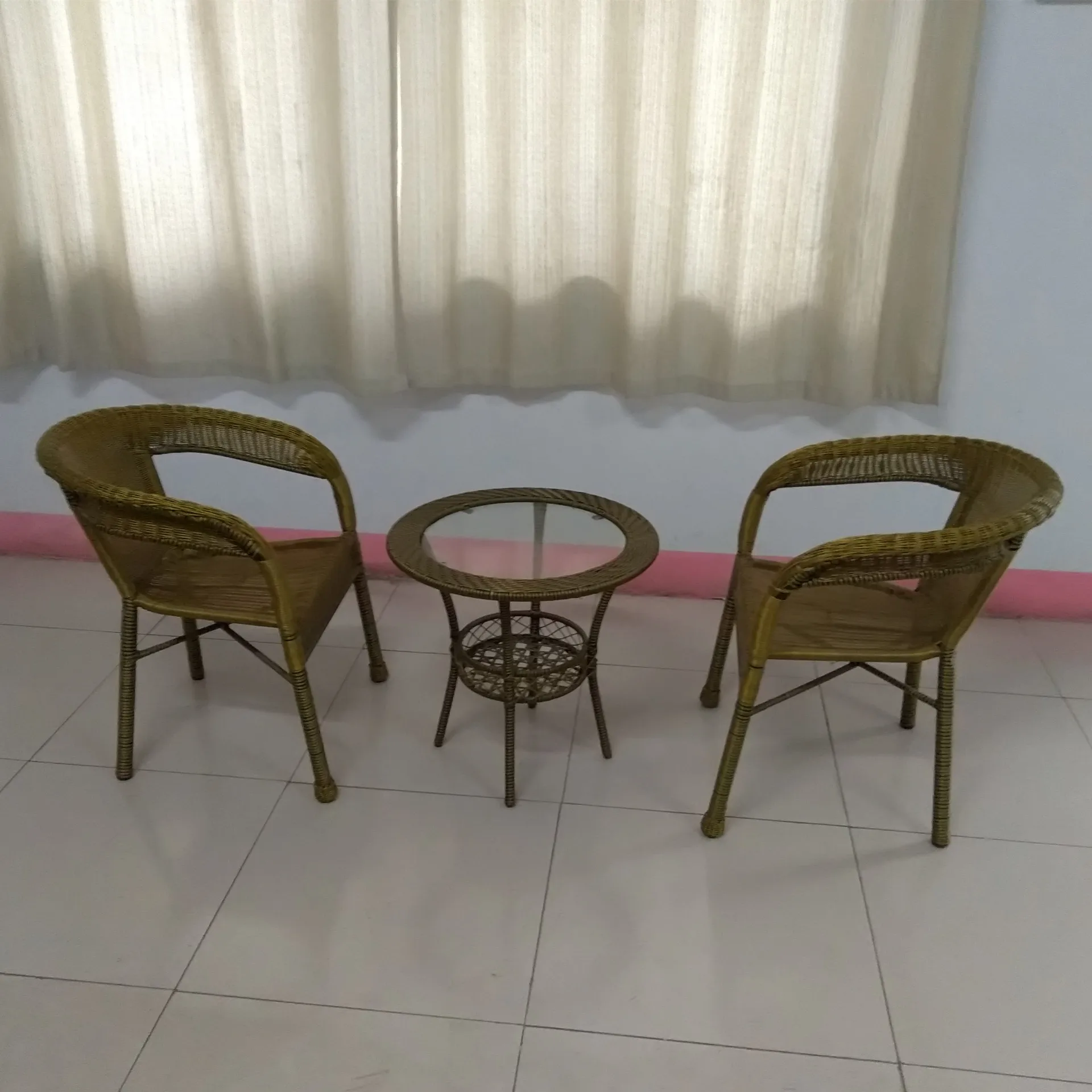 Стул ротанговый для отдыха на открытом воздухе, комплект из трех предметов, плетеный комбинированный стол, стул для балкона