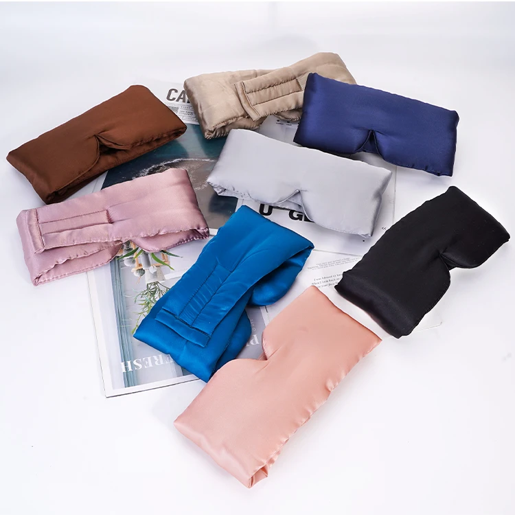 Custom big size private label High Quality travel sleeping reusable colorful breathable no pressure comfortable silk eye mask