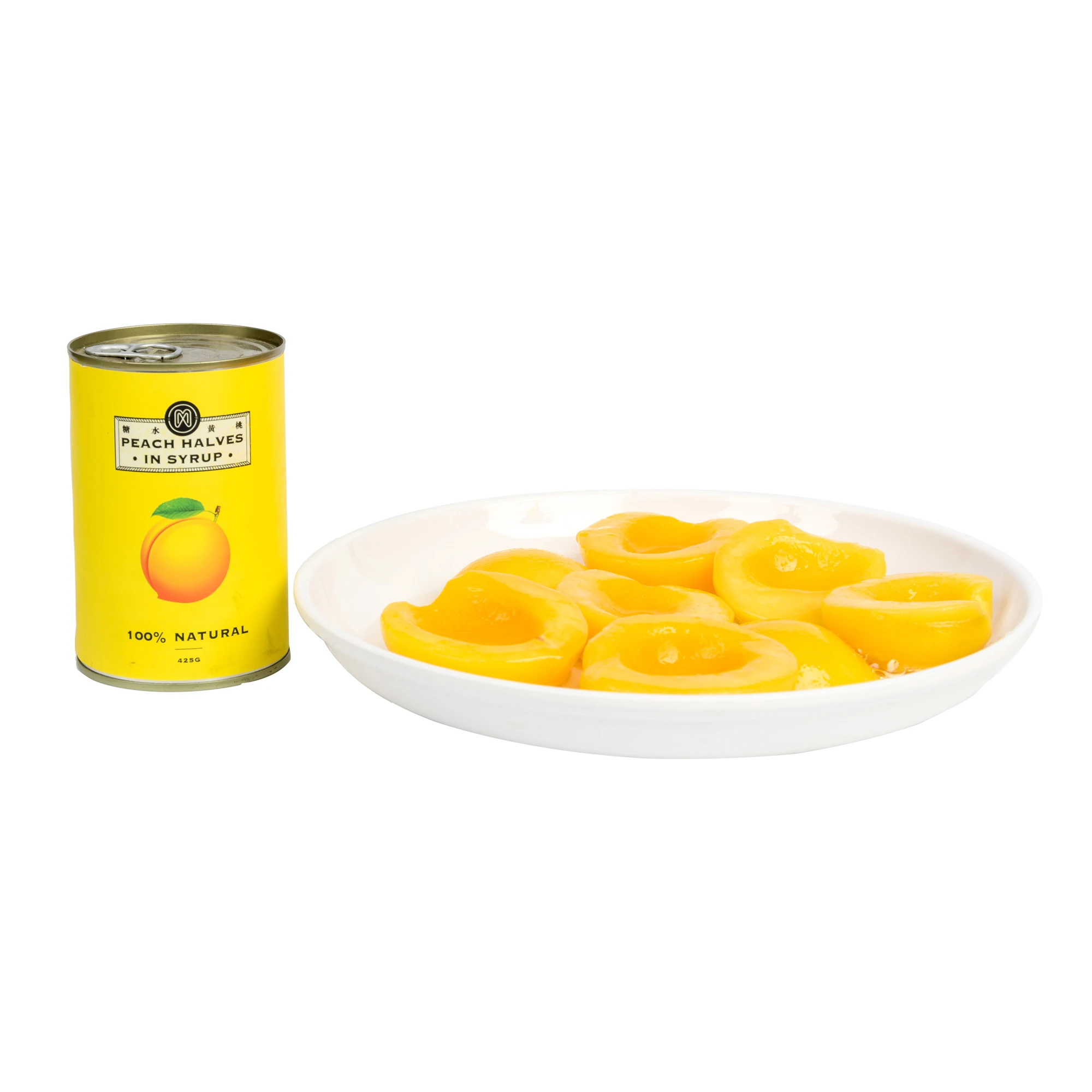 Popular Hotel Baked Sweet Fruit Cans Canned Yellow Peach Halves 425g