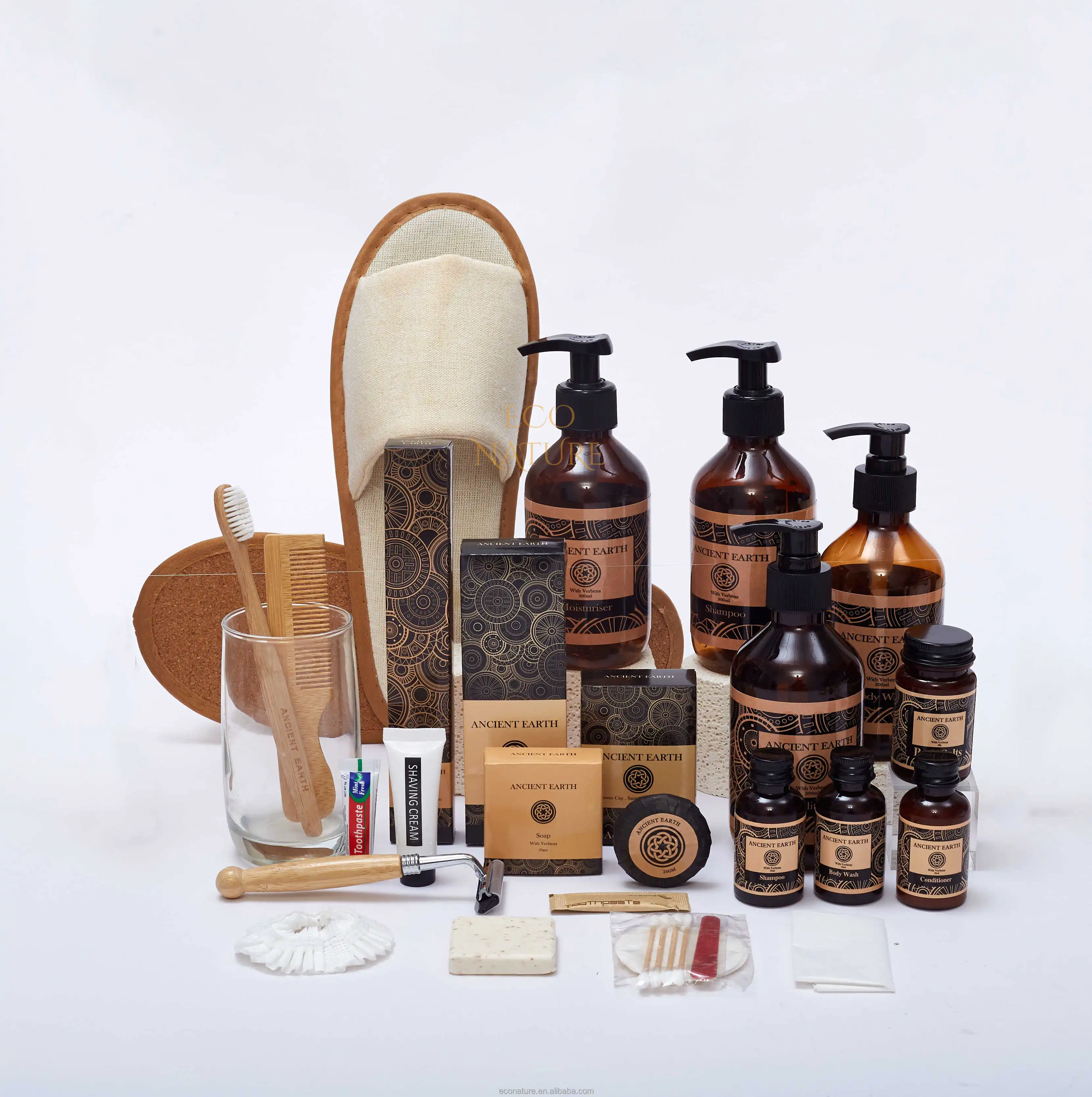 Eco Friendly Hotel Amenities Hotel Soap and Shampoo BiodegradableHotel Slippers Logo