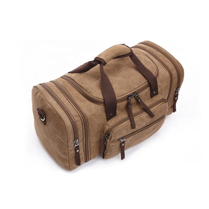 Large Capacity Waterproof 45L Expandable Sport Overnight Duffle Weekender Bag Canvas Travel Duffel Bag