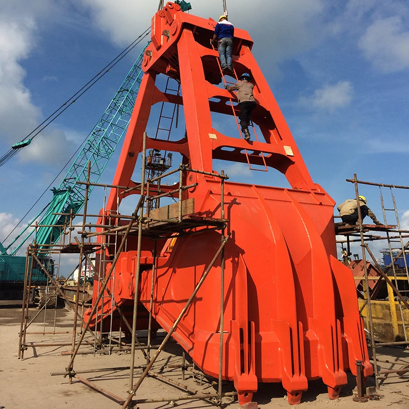 Hot sell factory customize four 4 ropes grapple dredging  salvage grab bucket wholesale