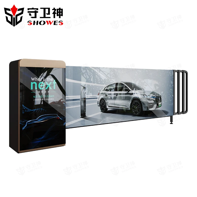 Shouweishen Unattended License Plate Recognition Access Control Lift Barrier Gate for Car Parking Lot with Advertising Features
