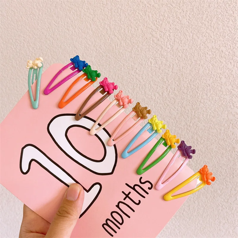 Summer Trend Candy Color Alloy Hairpin 10Pcs/Set Side Korean Cute Hair Clip Accessories Set Girl Headwear