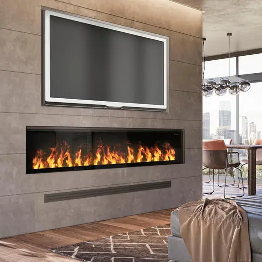 LED Electric Fireplace Wall-Mounted Decorative 3D Vapor Steam Water Heater Neon Flame Insert for Home Use