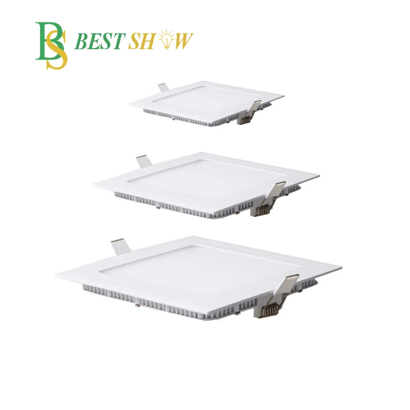 led factory guangzhou 6w 12w 18w 24w pf>0.9 square recessed 300x300mm led ceiling panel light square