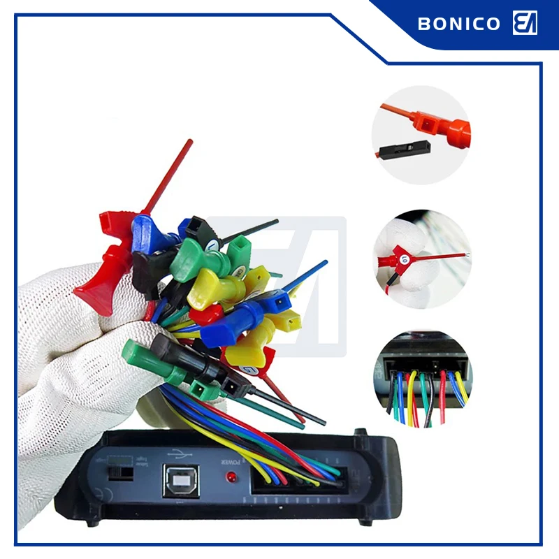 Mini Grabber SMD IC Test Hook Clip Jumper Probe Test Lead Kit Silicon Soft Dupont Cable for Logic Analyzer