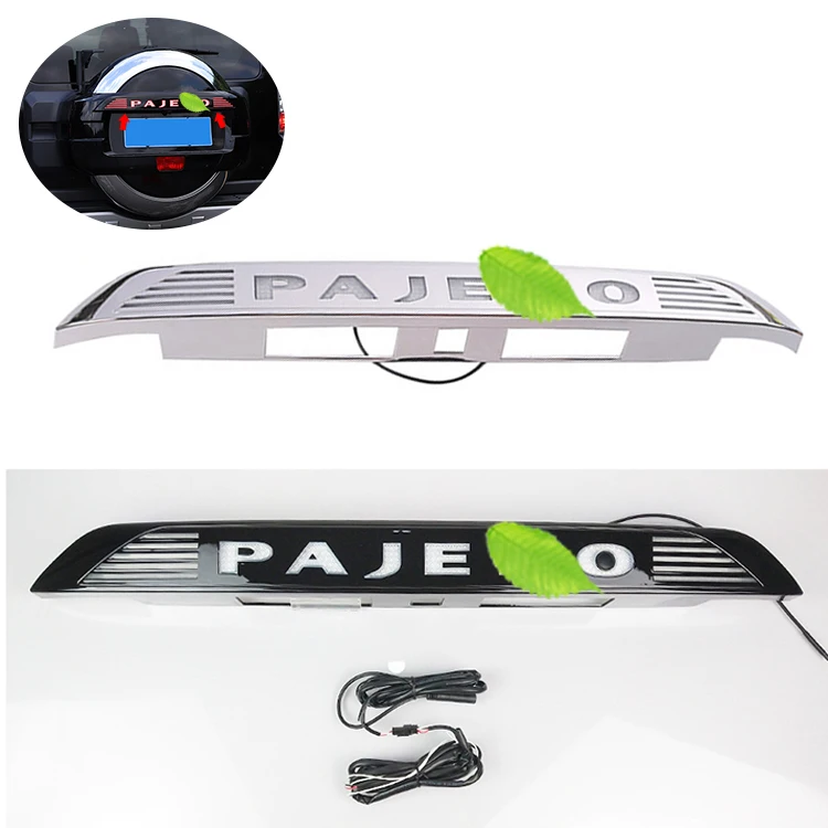 ABS Electroplate LED Moulding Parts Car Led Brake Light Tail Light Body Kit Lamp Spare Tire Trim for Pajero V93/97