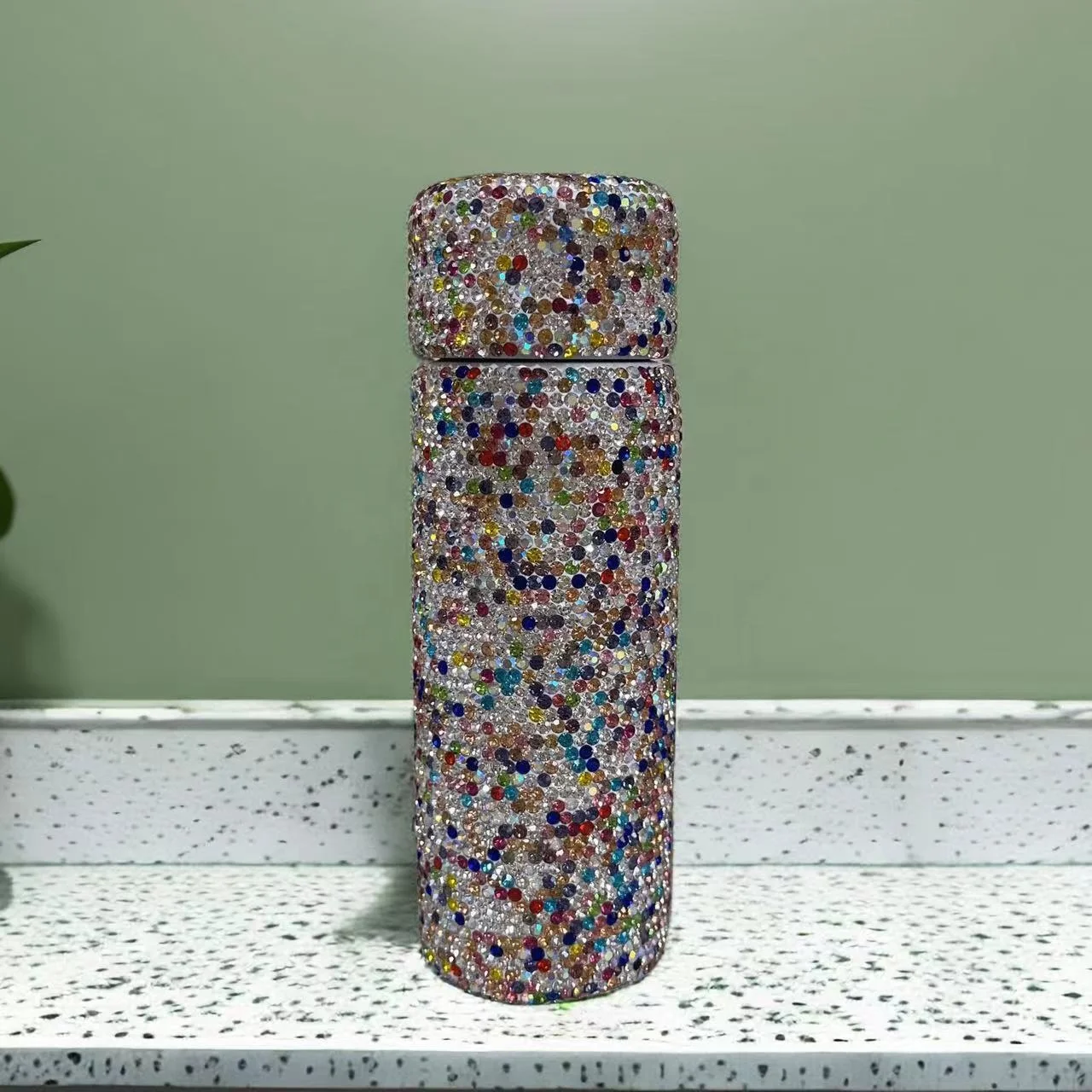 Crystal Rhinestone Diamond Mug Portable Pocket Car Coffee Insulated Flask Thermos Tumbler Bling Vacuum Cup