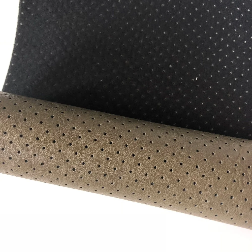 Waterproof leather fabric hole punching pvc vinyl fabric artificial leather perforated