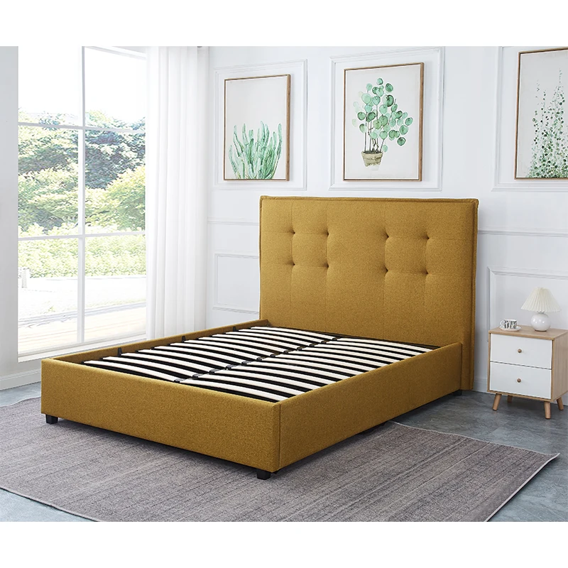 modern luxury fabric platform wooden beds upholstered twin full double california super king queen size bed frame with storage