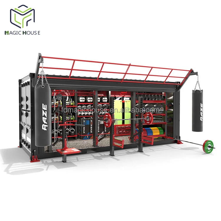 Magic House 20 ft shipping container gym with gym machines