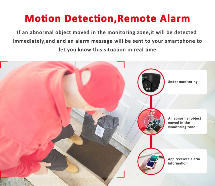 Fosvision 4K 8MP Ip Poe Camera indoor Full Color Night Vision Surveillance Cctv Dome Camera 265 for NVR system with Audio