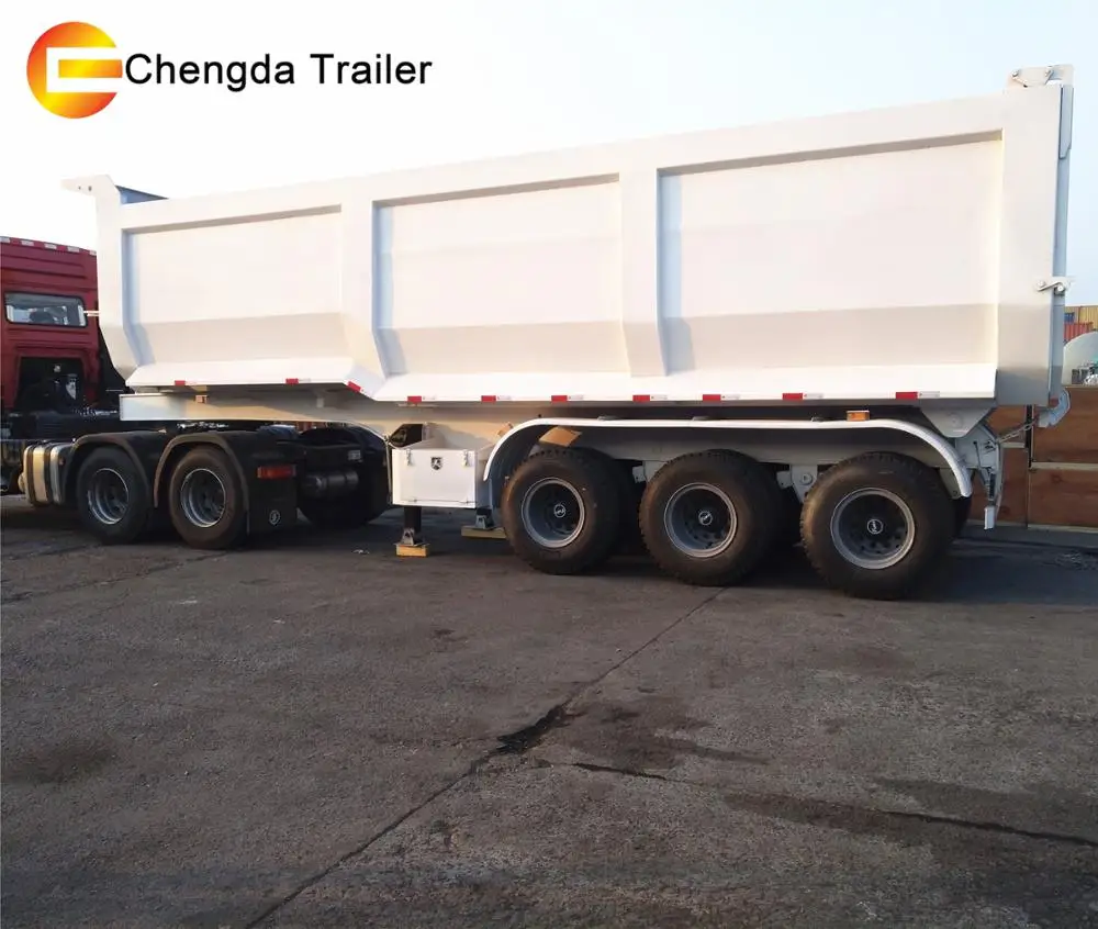 
3/4 axles heavy duty 40 ton 45 cubic U type dump semi trailer dumper for sale 