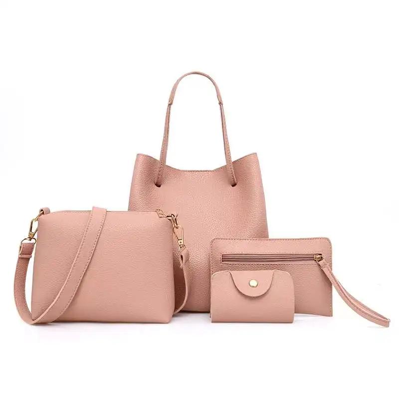 Best Quality Leather Designer Wholesalers Handbag Sets 4 Pieces Lady Hand Bags