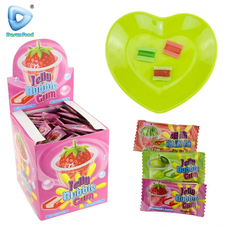 Wholesale custom colorful fruit chewing jelly jam bubble gum