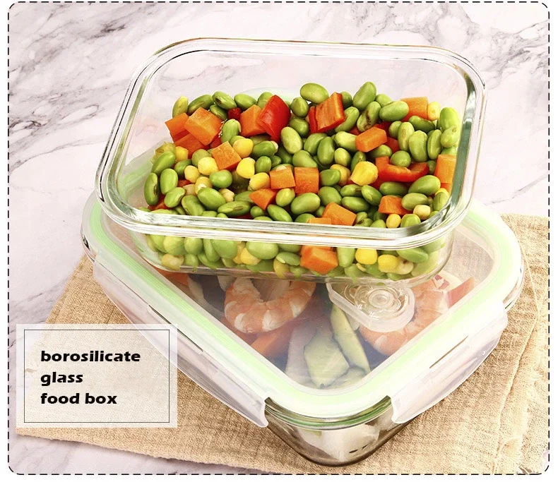 Excellent Microwave Safe Vacuum High Leakproof Meal Prep Glass Food Storage Container with lids