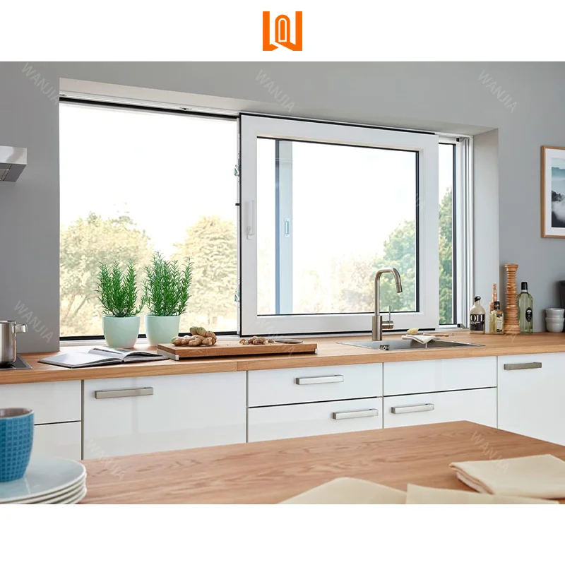 WANJIA Factory Customized UPVC Vinyl PVC Windows Plastic Glass Windows Interior Rooms Soundproof Double Sliding Windows