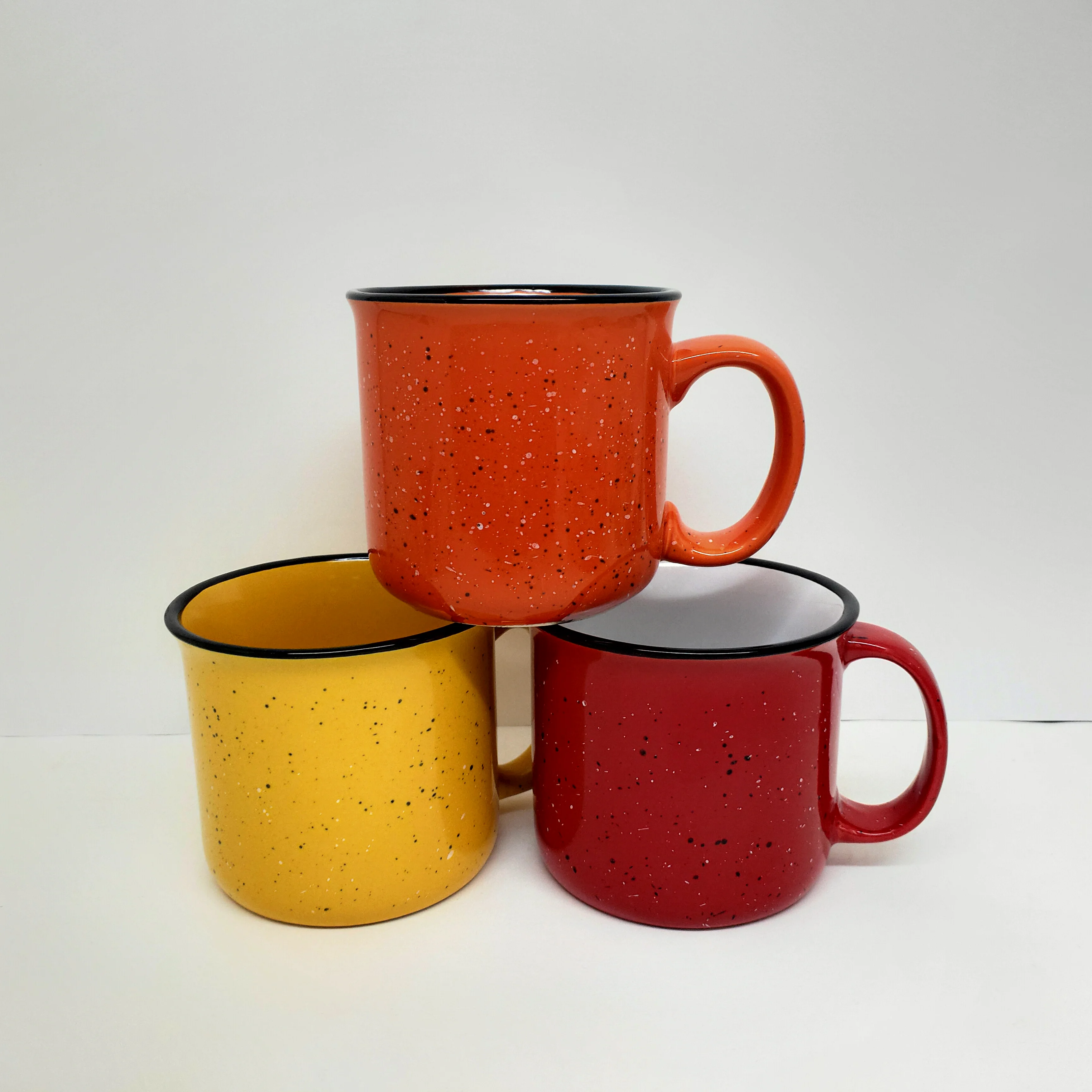 15 oz. Orange speckled ceramic campfire  coffee mug or ...