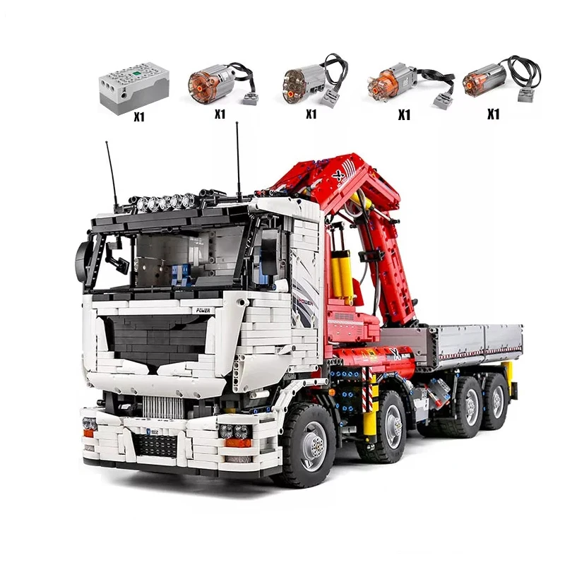 MOULD KING 19002 Technical Building Blocks App Control Model Motorized Pneumatic Crane Truck MOC-8800 Bricks For Kids Gifts
