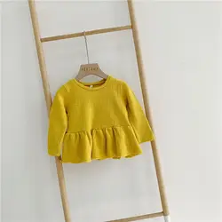 Оптовая продажа, детская модная одежда, осенний дизайн, вязаная рубашка для девочек