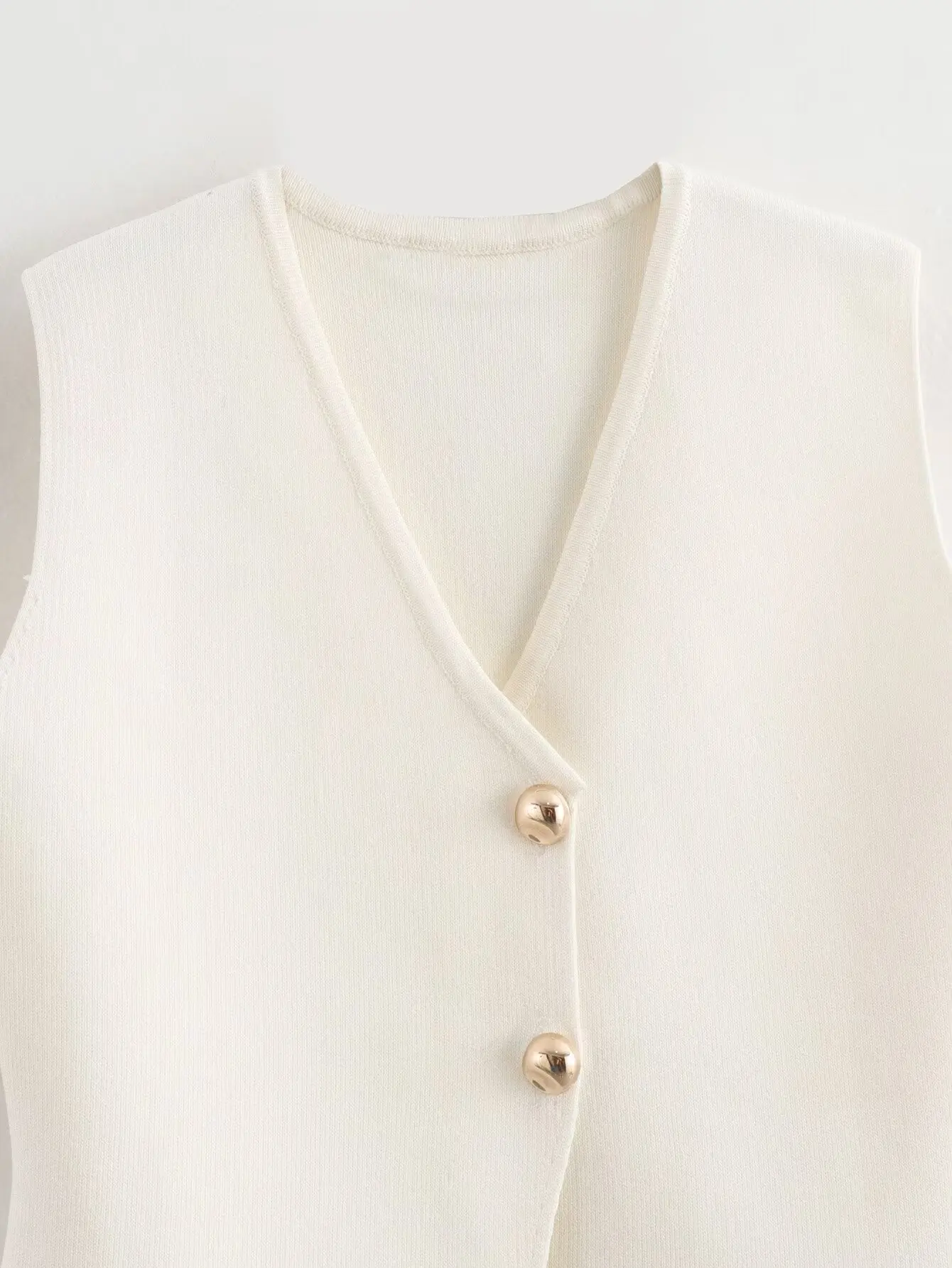 YY4225 fashion women fall clothing 2024 latest design sleeveless knitted waistcoat for women