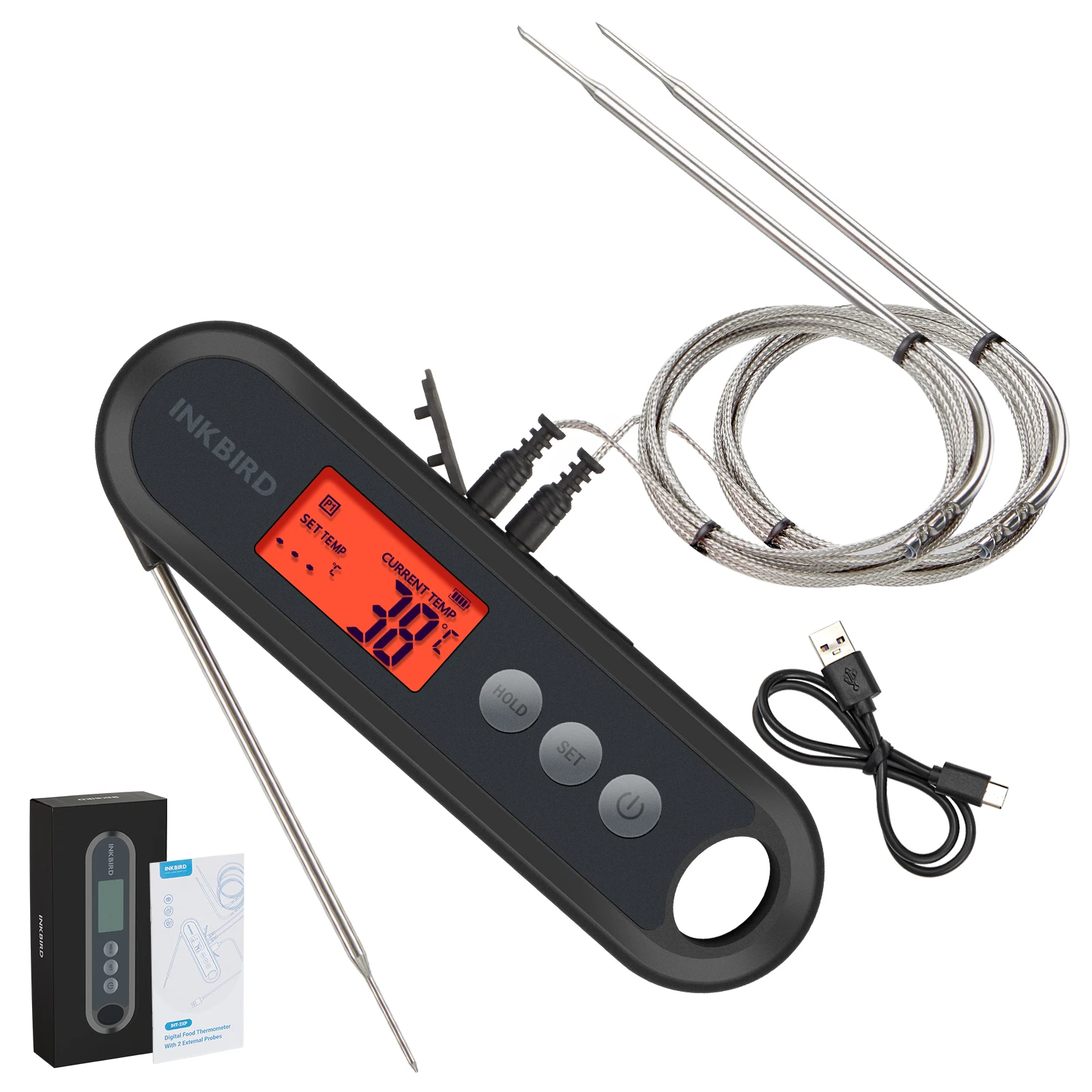 Inkbird Digital best Food Thermometer, Supports External Probes, Instant Read waterproof Meat Thermometer For Grilling