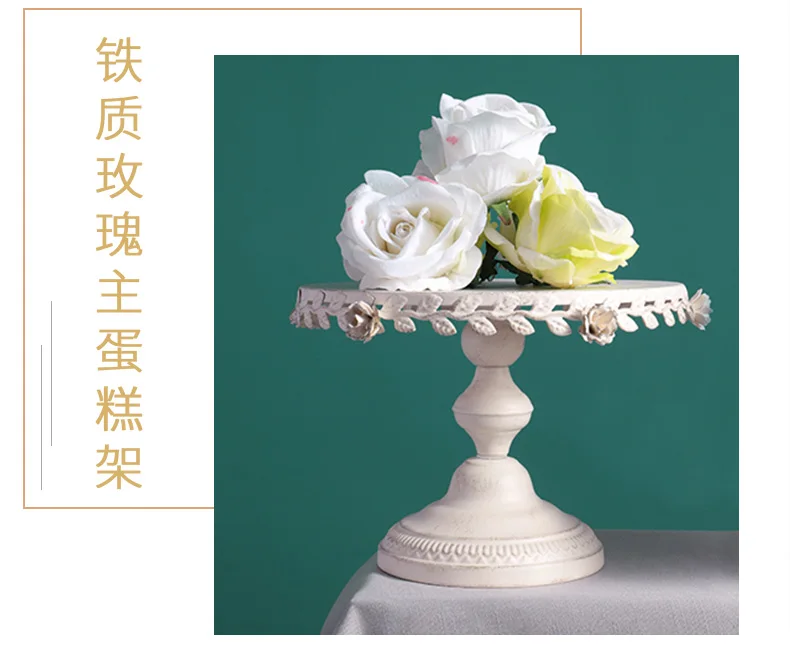 European antique white wooden dessert table decoration pieces forest wedding display shelf cake table delicate tea rest tray