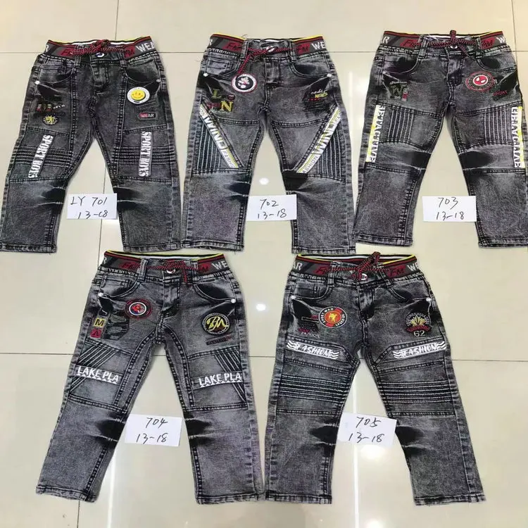 4.4 Dollar Model YQ129 Good Quality Denim boys jeans pant with different drawing prints and size