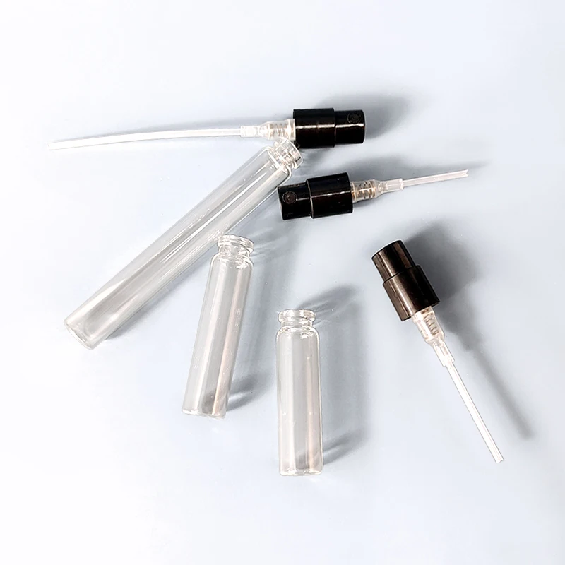 2Ml 3Ml Mini Black Sample Glass Vials Attar Display Bottle Travel Perfume Atomiser Bottles
