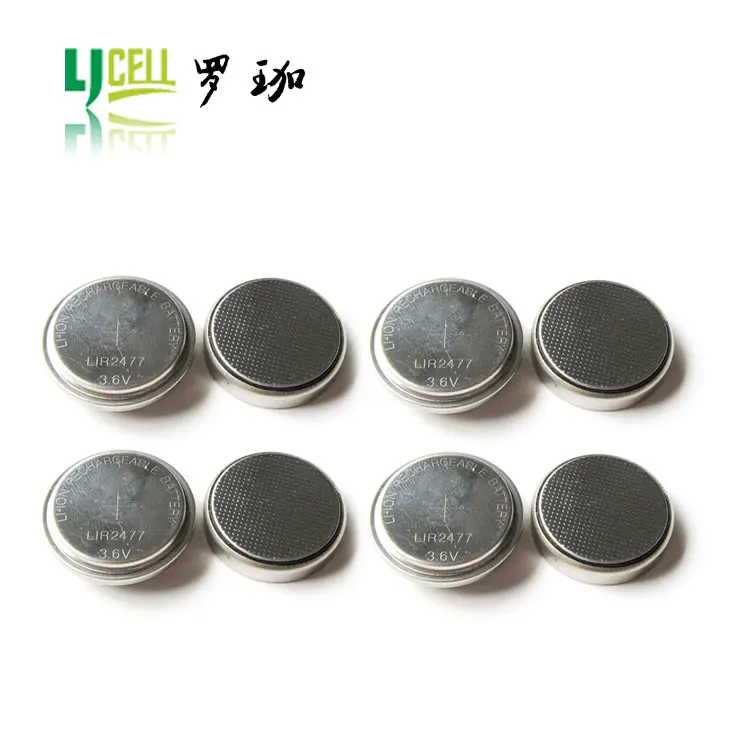 LIR2477 rechargeable 3.6v lithium ion battery with high capacity