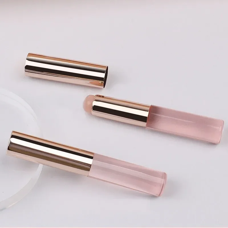 Mini Silicone Lip Brushes With Cover Angled Round Head Lipstick Smudge Brush Portable Lip Gloss Balm Applicator Cosmetic Tools