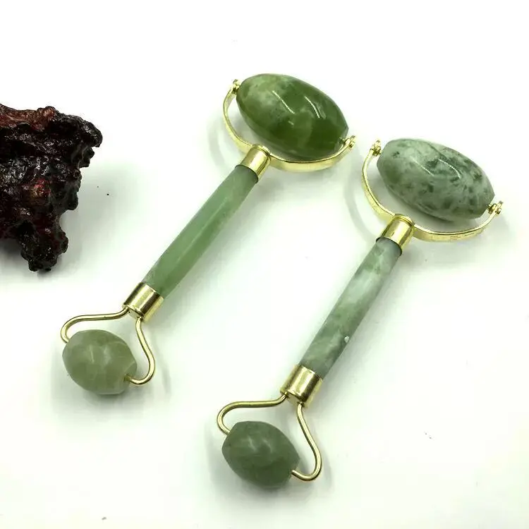 wholesale natural xiuyan jade roller high quality facial massage green jade roller gua sha for face