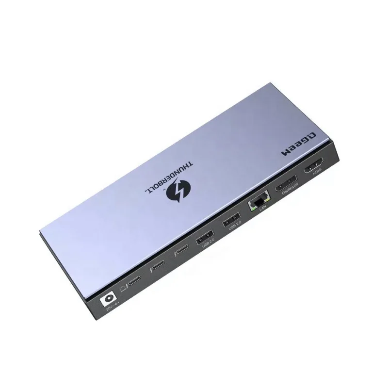 QGeeM 16-Port USB 3.0 Universal Laptop DP USBC Thunderbolt 4 Docking Station With DC Power Supply