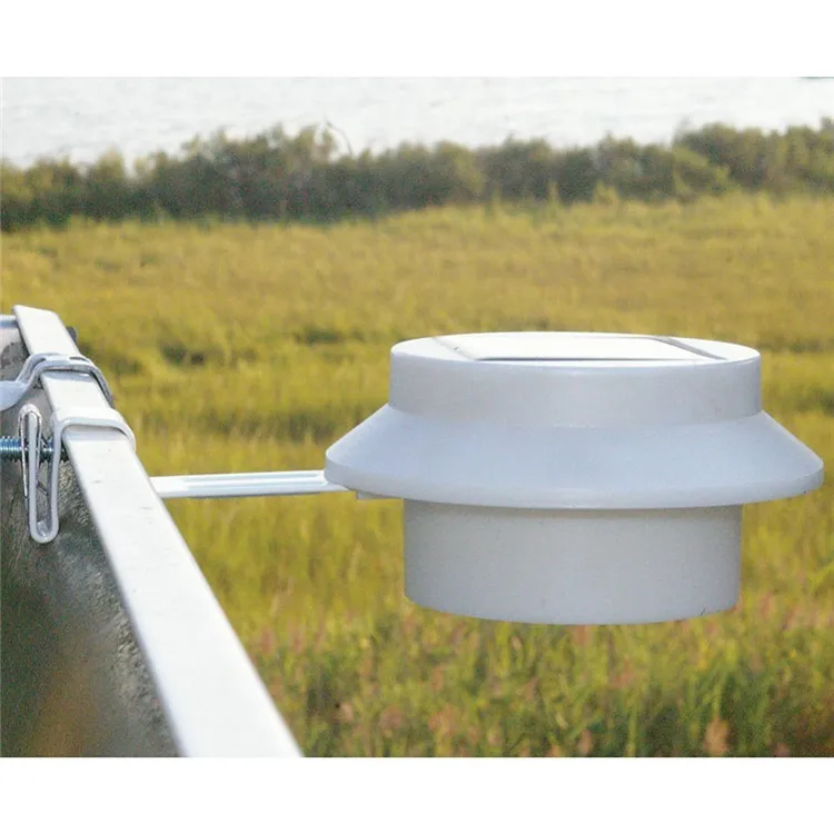Factory Round Post Cap Main Gate Pillar Fence Solar Powered Sensor Led Gutter Light for Garden