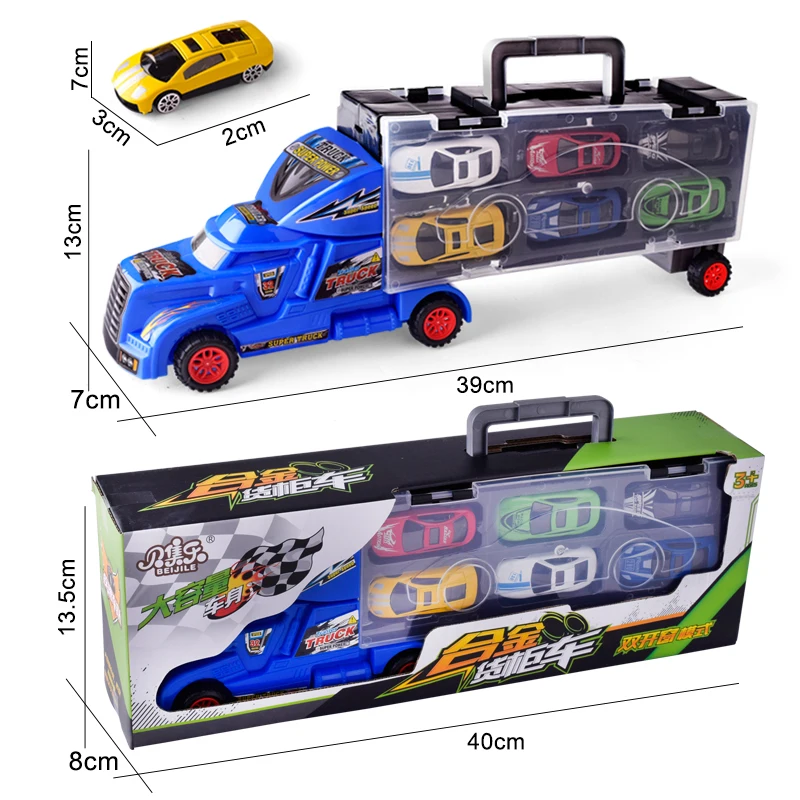 Diy Model Alloy Trailer Racing Car Diecast Storage Container Cars Vehicle Metal Truck Toys