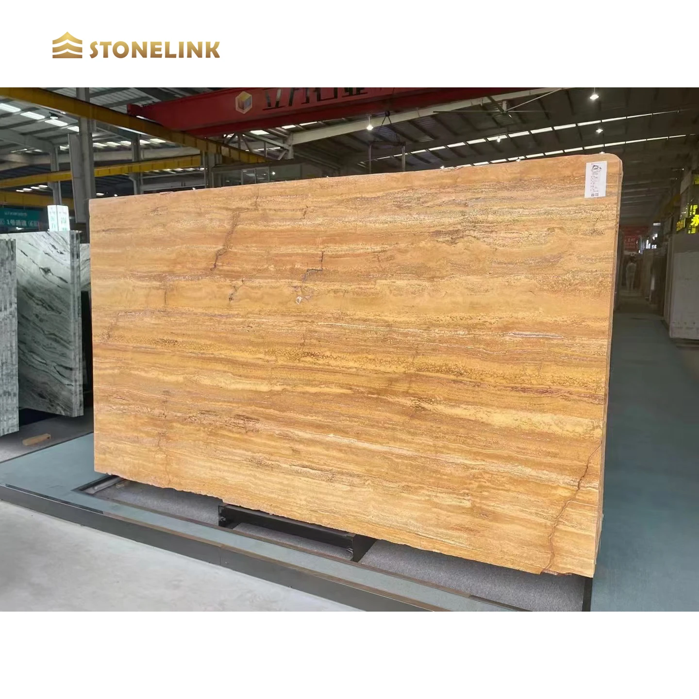 Chinese Polished yellow travertine gold Travertine Slab Beige Travertine Tiles for Wall