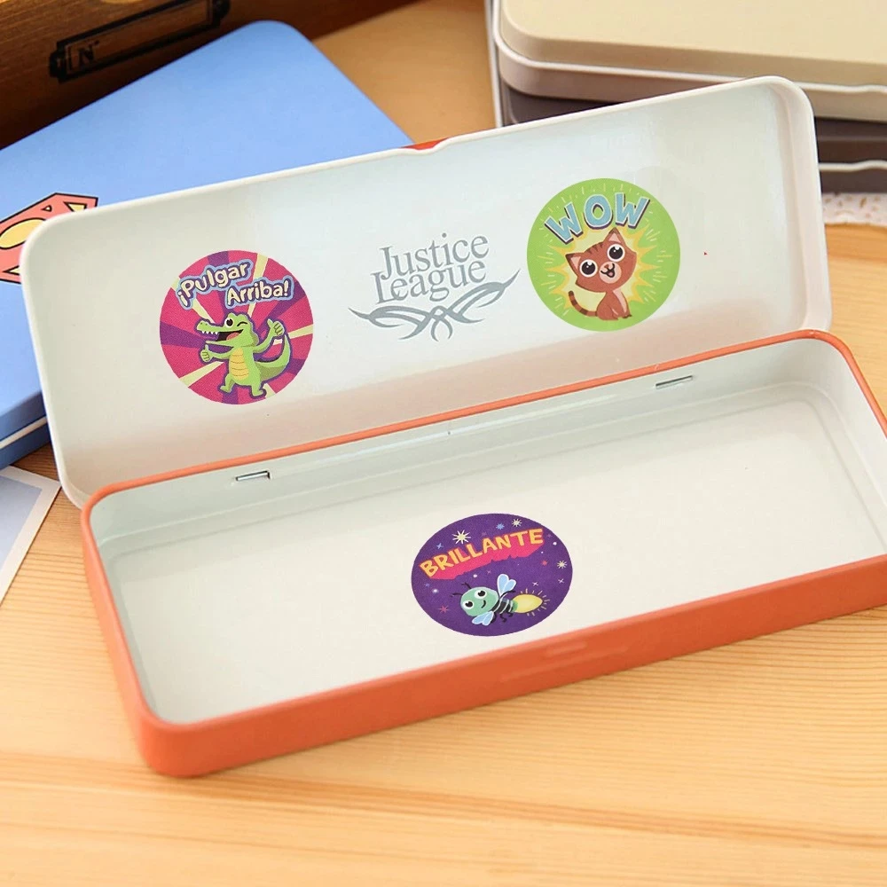 Custom Cute Animals Kids Motivational Stickers Spanish Reward Encouragement Sticker