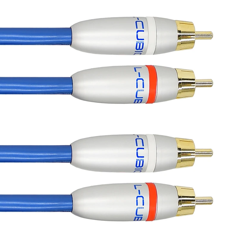 
L-CUBIC High quality 1M/2M/3M/5M Blue and Black RCA Cables Interconnect Cable audio/video cable For Car Audio 