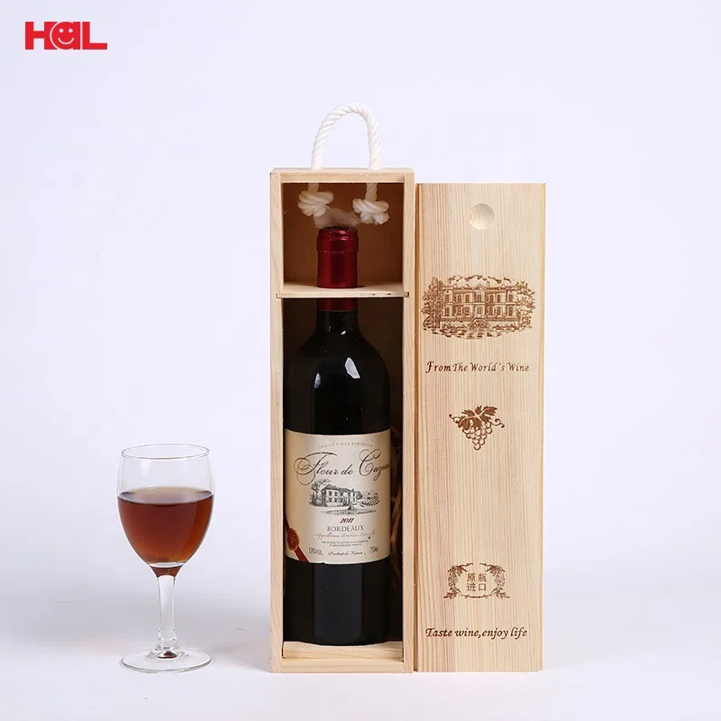Hot sale most popular Environmentally friendly promotional customized wine wooden box whisky package